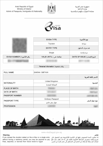 Ägypten Evisa Probe